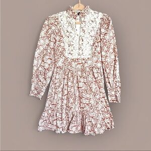 Tuckernuck White and Brown Floral Dress